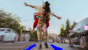 In motion